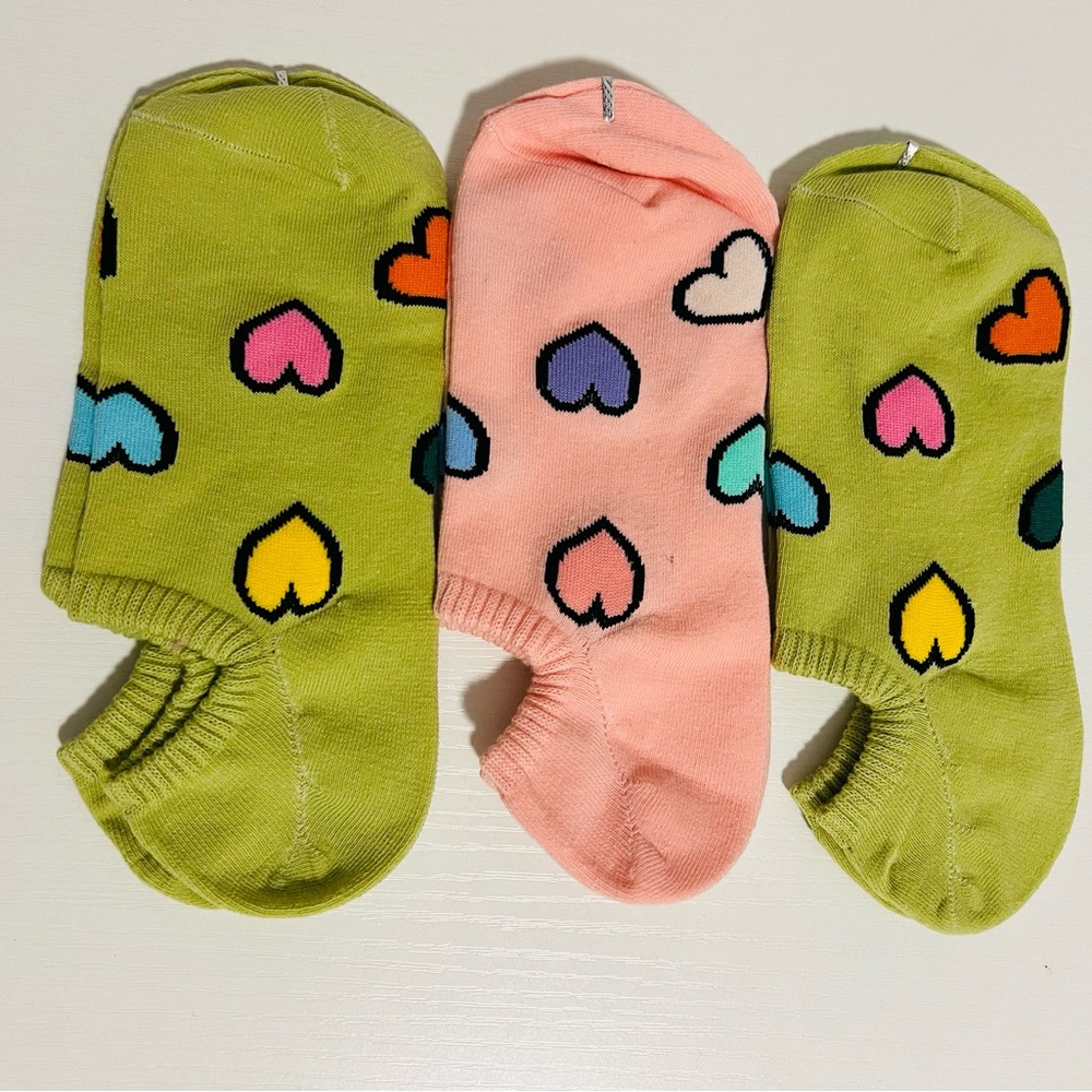 3 Pairs Girl Lovely Hearts socks